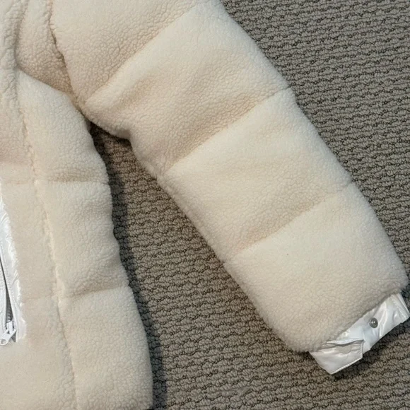 Save the Duck White Fleece Puffer Coat - Picture 3 of 13
